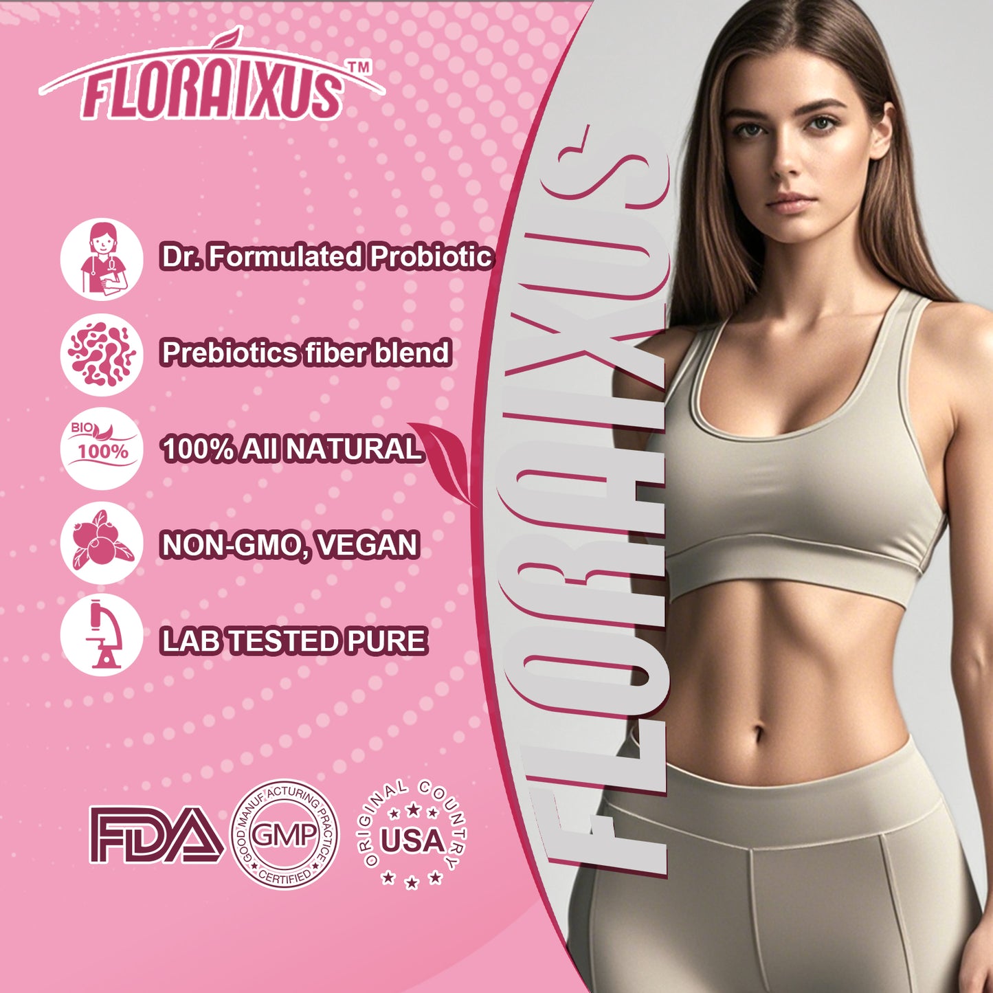 Florixus 1800 Billion Women's Probiotics Vegan Capsules